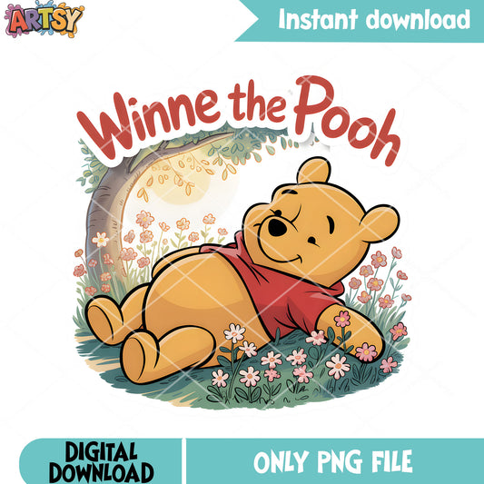 Chillin winnie the pooh png, disney pooh png, pooh poster​ png