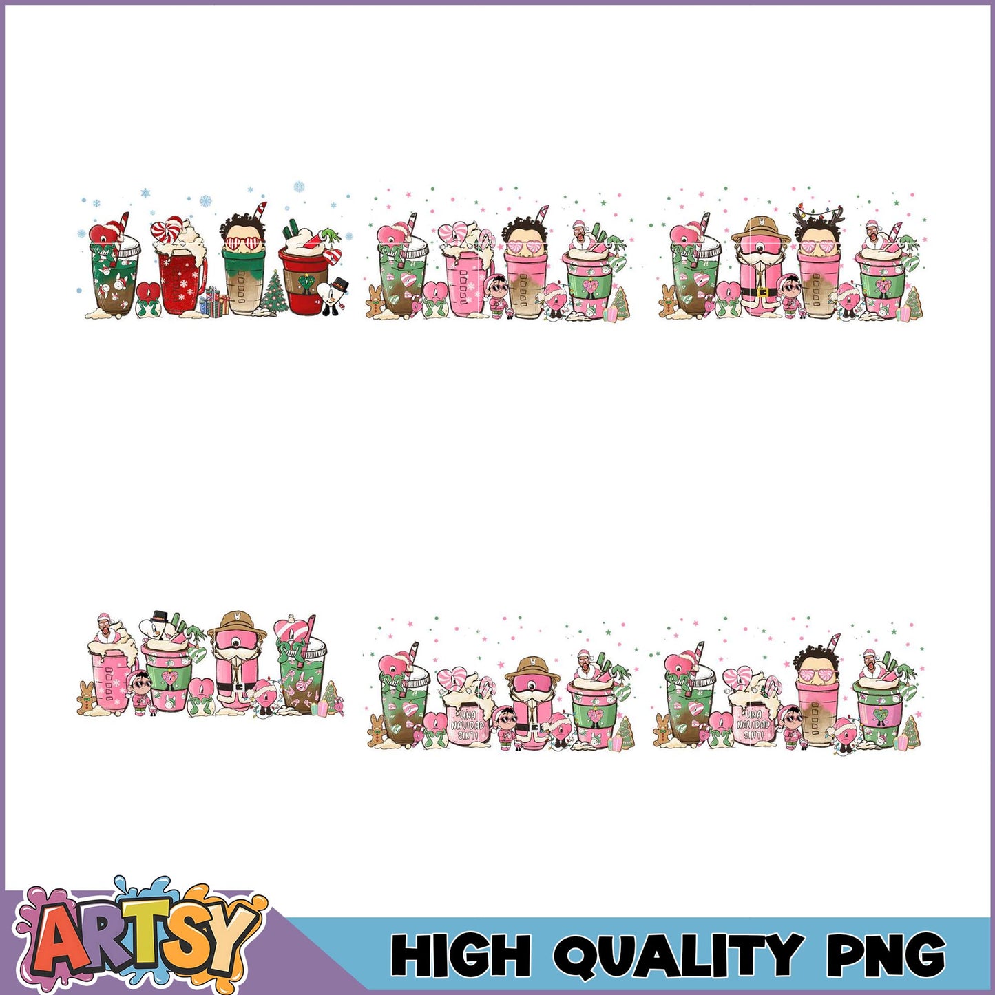Christmas Coffee PNG Bundle High Quality