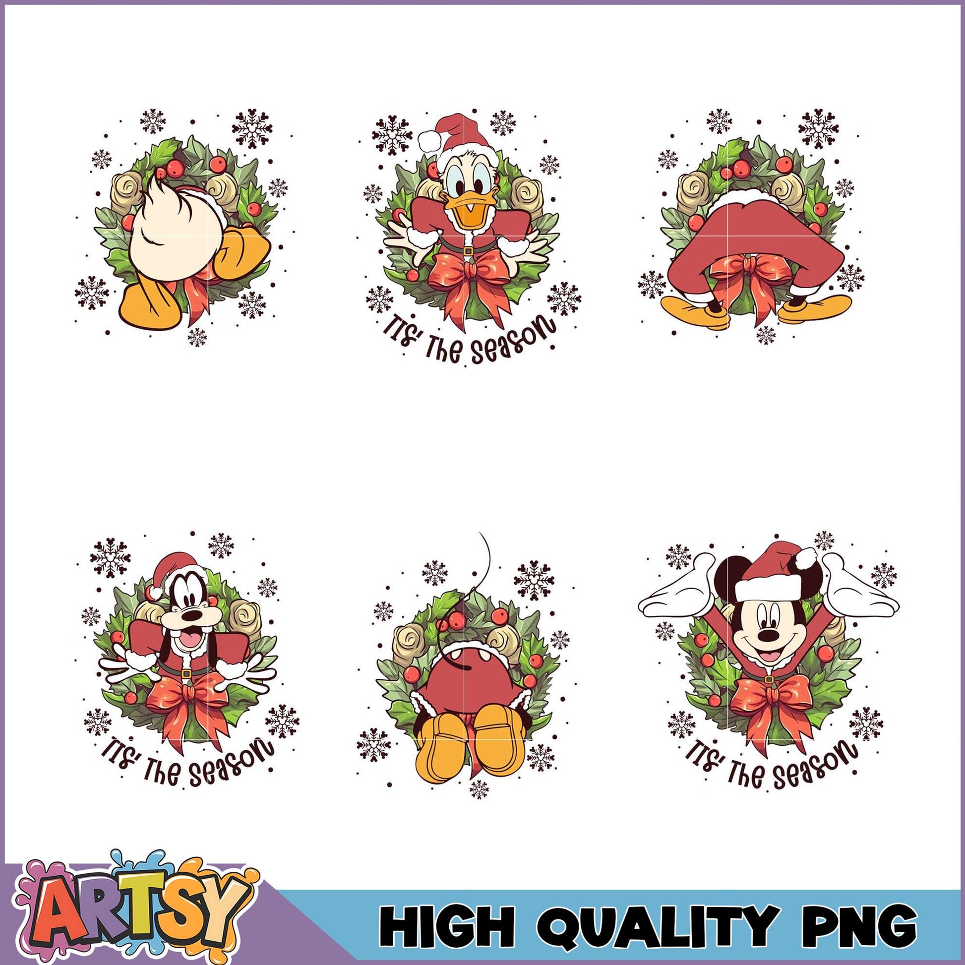 Christmas Disney PNG Bundle High-Quality Images