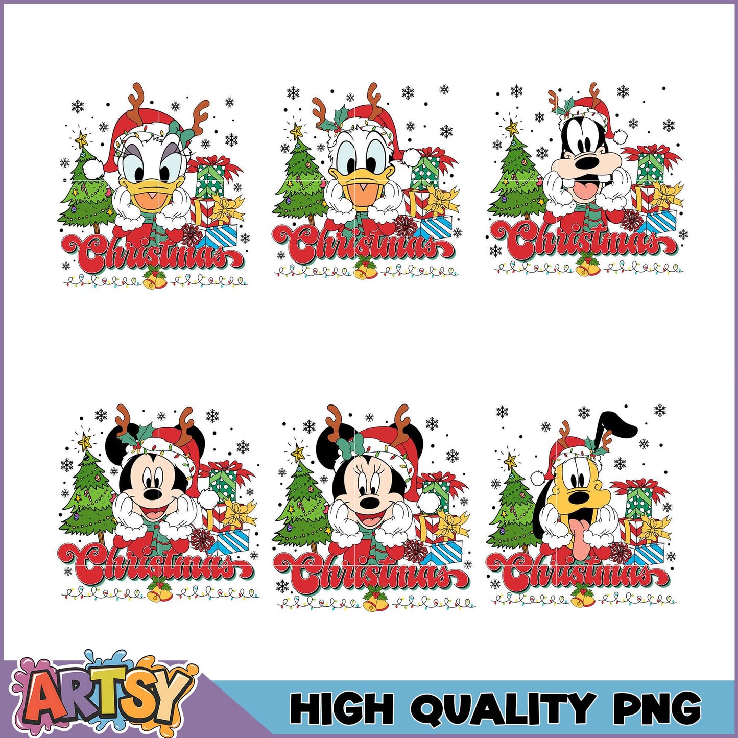 Christmas Disney PNG Bundle High Quality Images