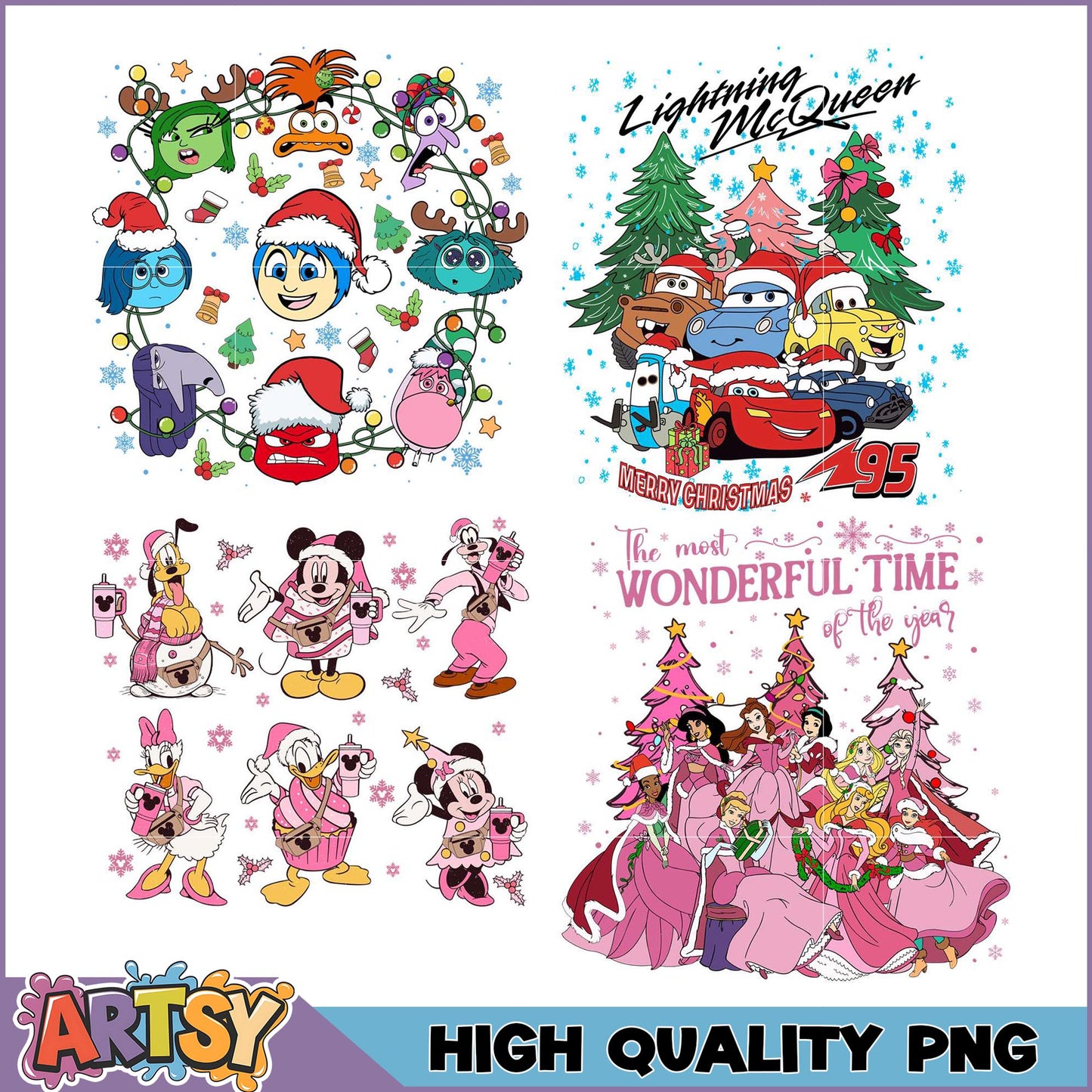 Christmas Disney Pixar PNG Bundle High Quality