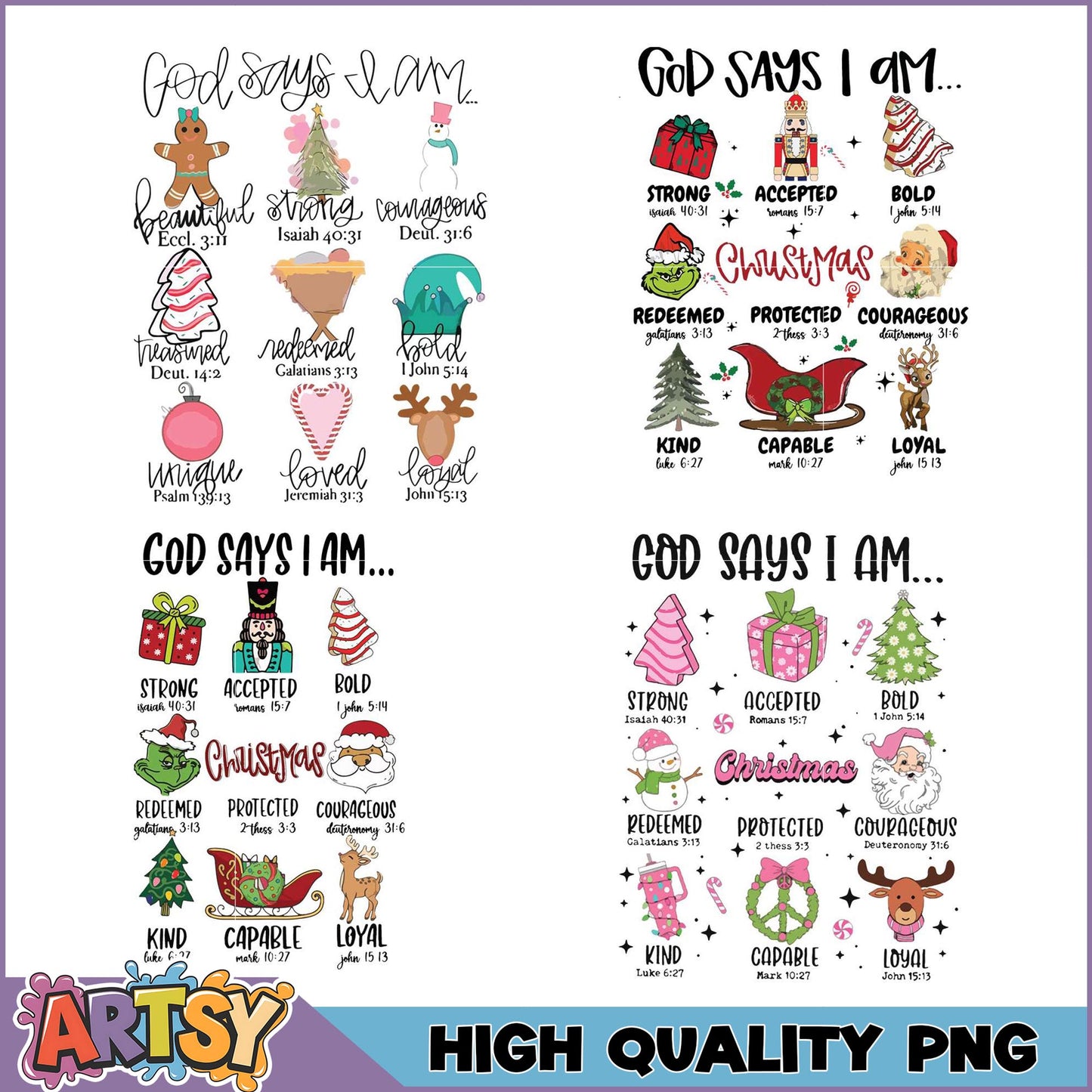 Christmas God Says I Am PNG Bundle