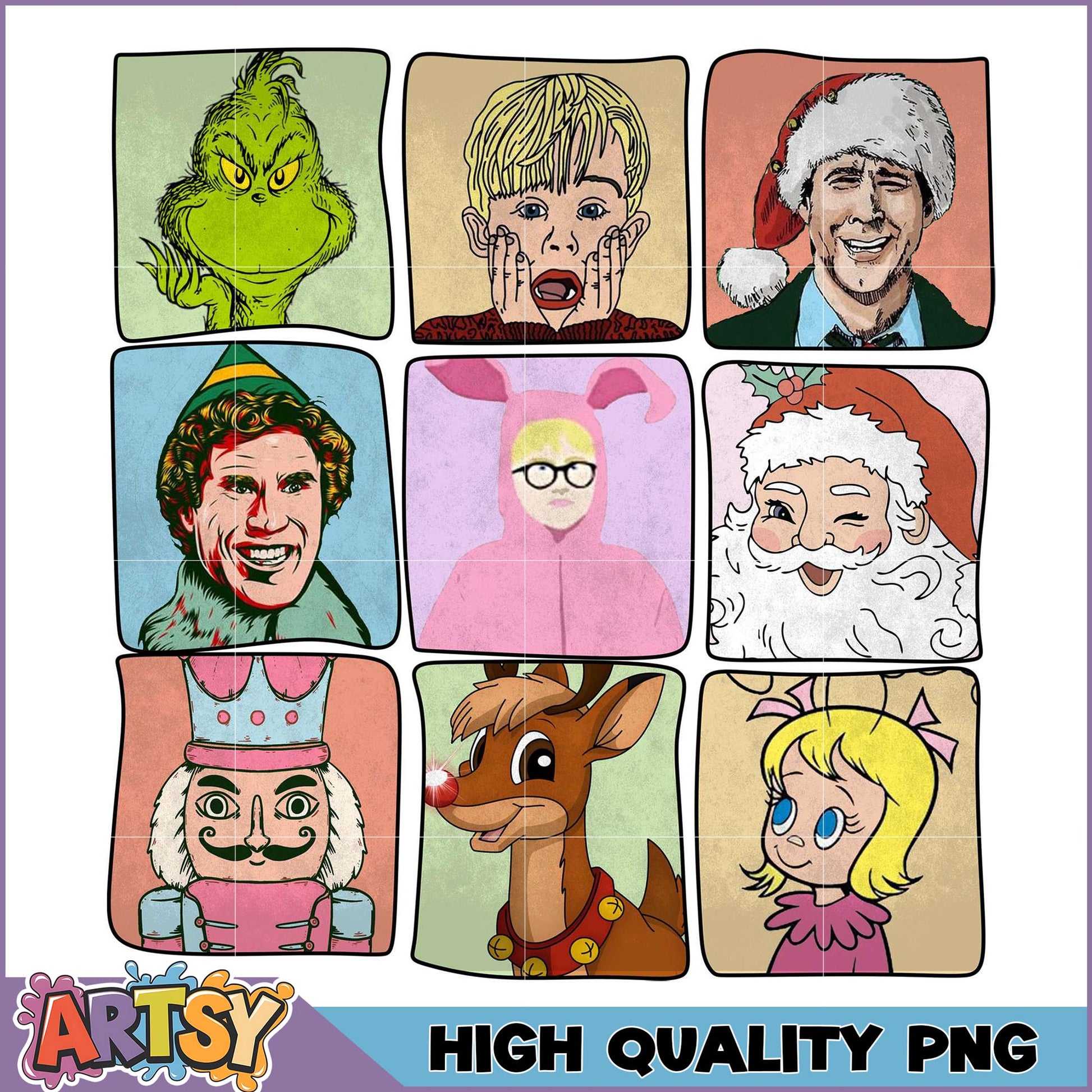 Christmas Movie Characters PNG Bundle High Quality