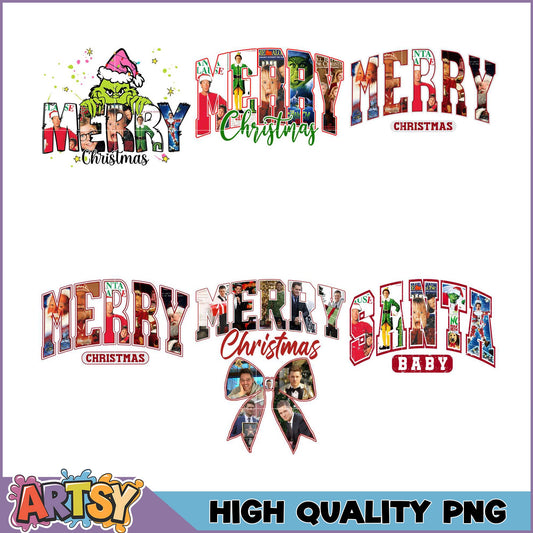 Christmas Movie Collage PNG Bundle High Quality