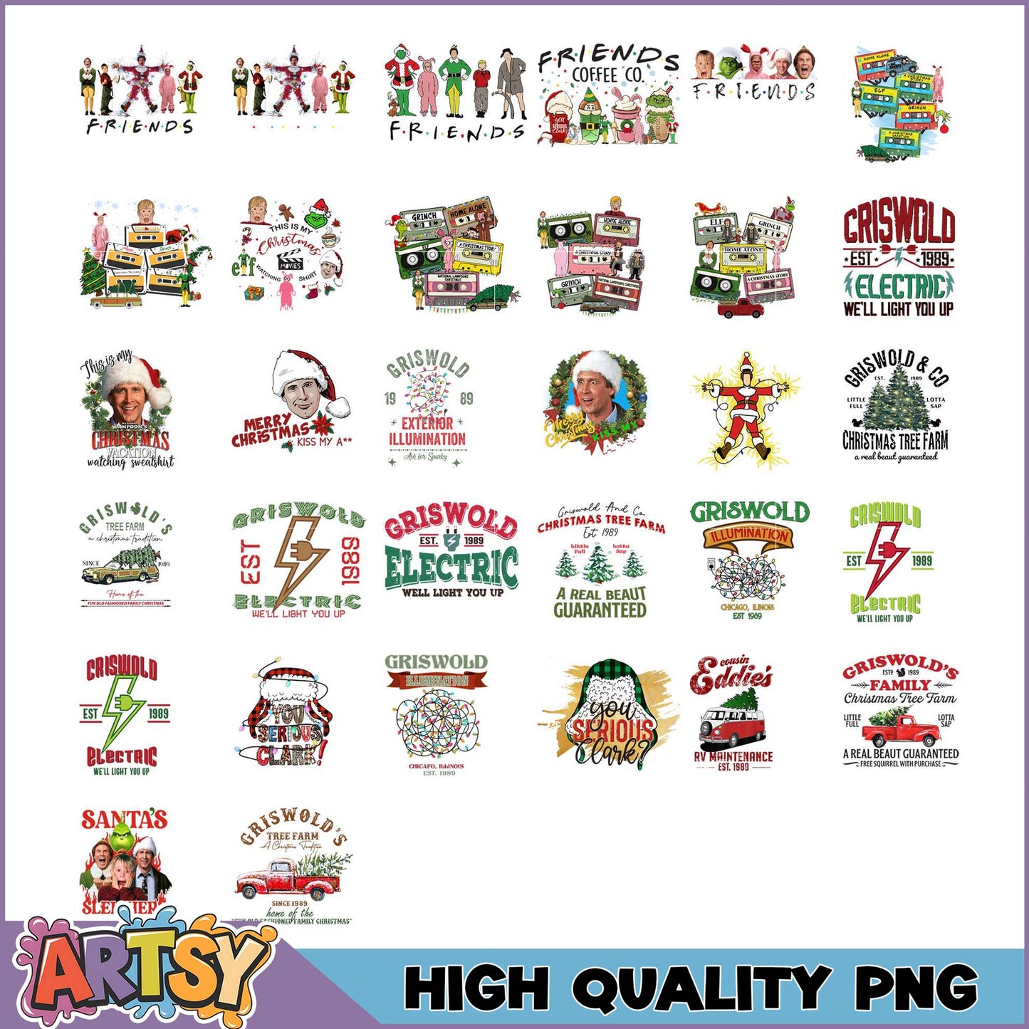 Christmas Movie PNG Bundle High-Quality Images