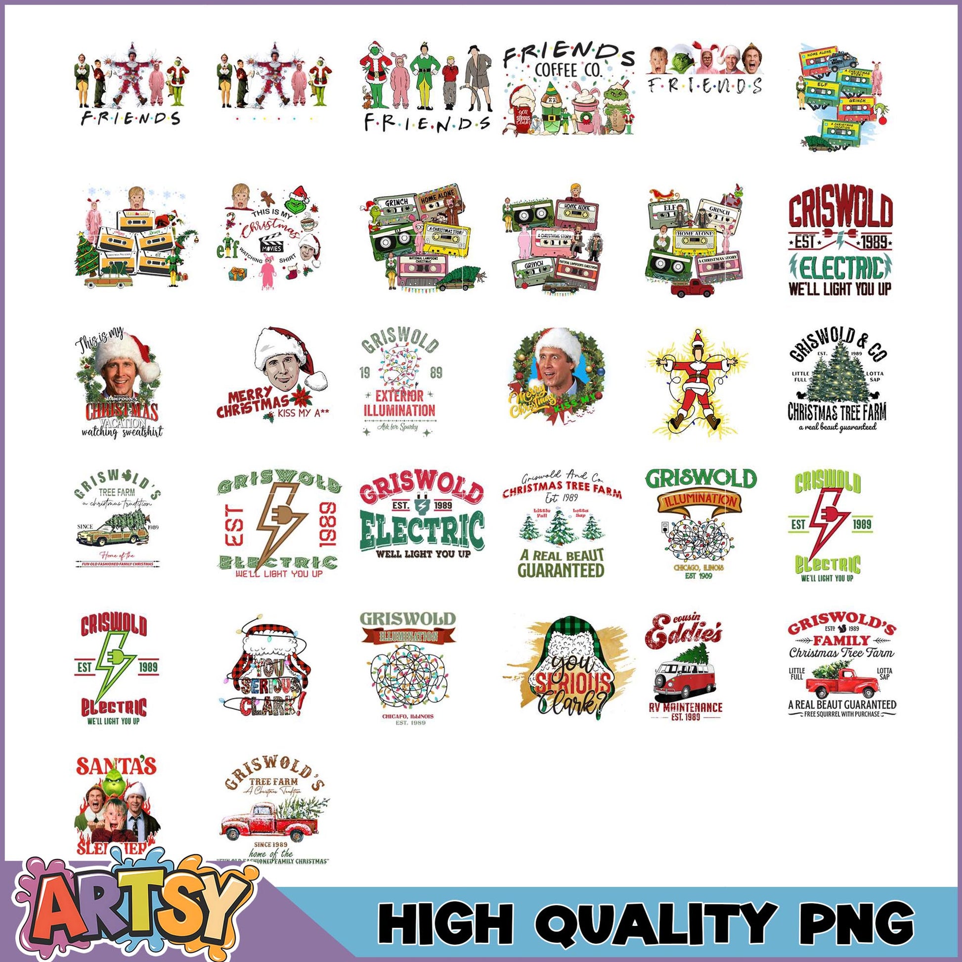 Christmas Movie PNG Bundle High-Quality Images
