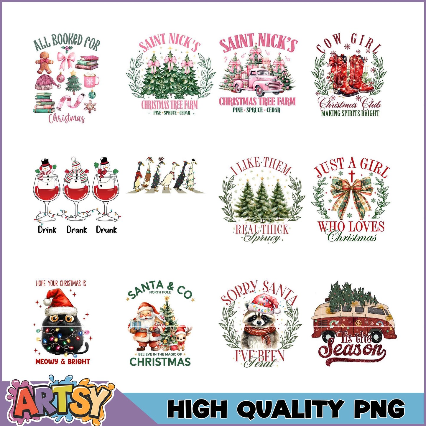 Christmas PNG Bundle 10 High-Quality Designs