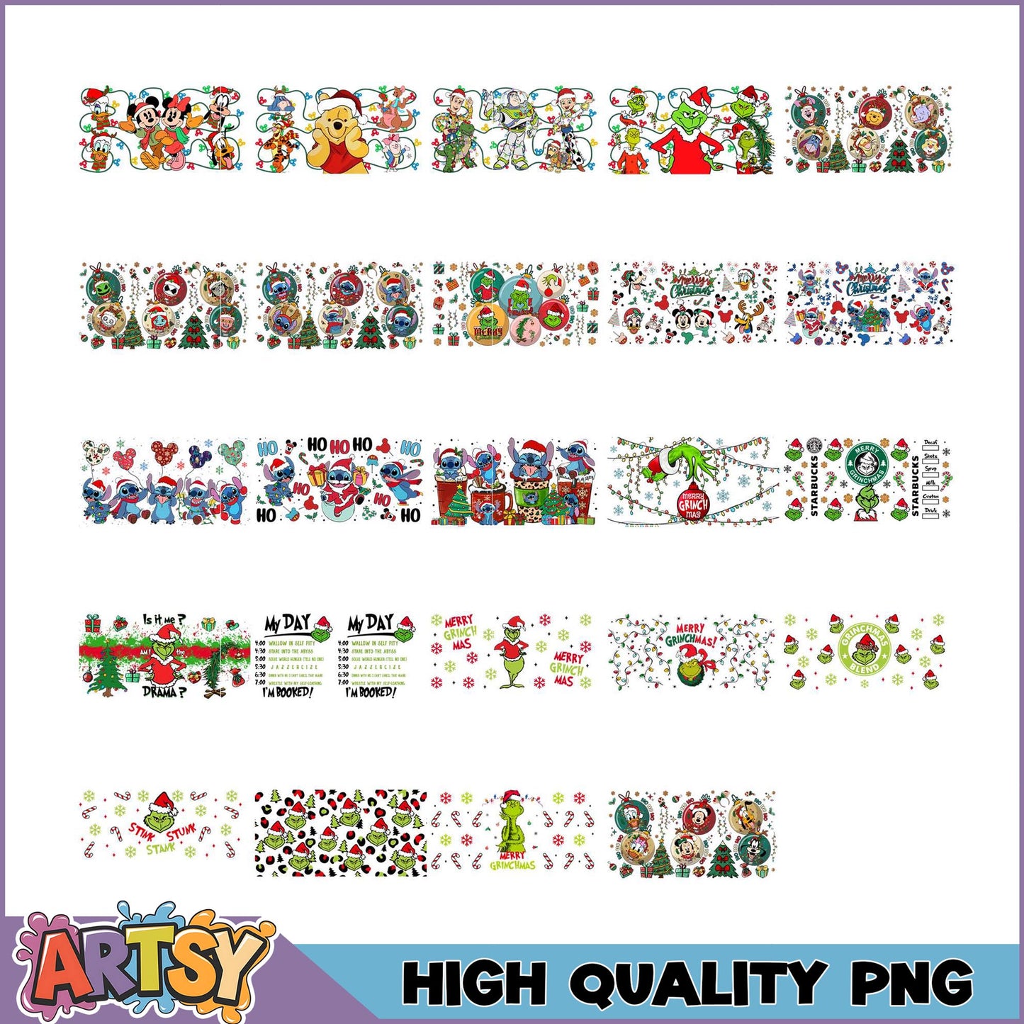 Christmas PNG Bundle Disney, Grinch & More