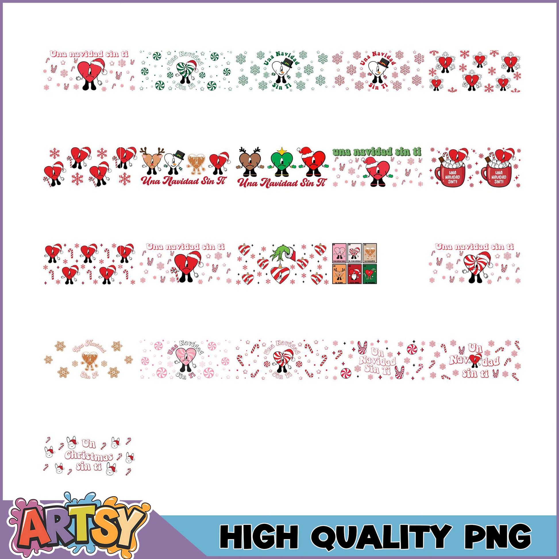 Christmas PNG Bundle Sad Heart Designs
