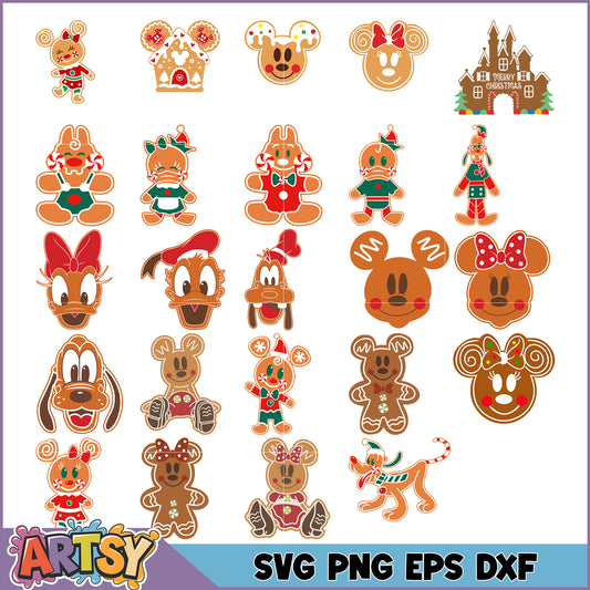 Christmas SVG Bundle Disney Gingerbread Friends