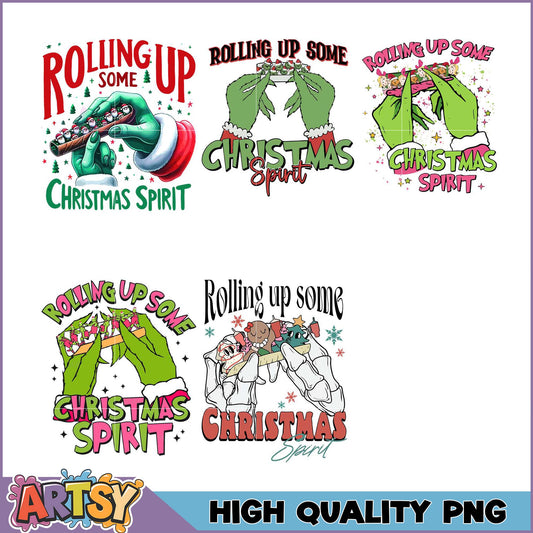 Christmas Spirit PNG Bundle Grinch & Santa Designs