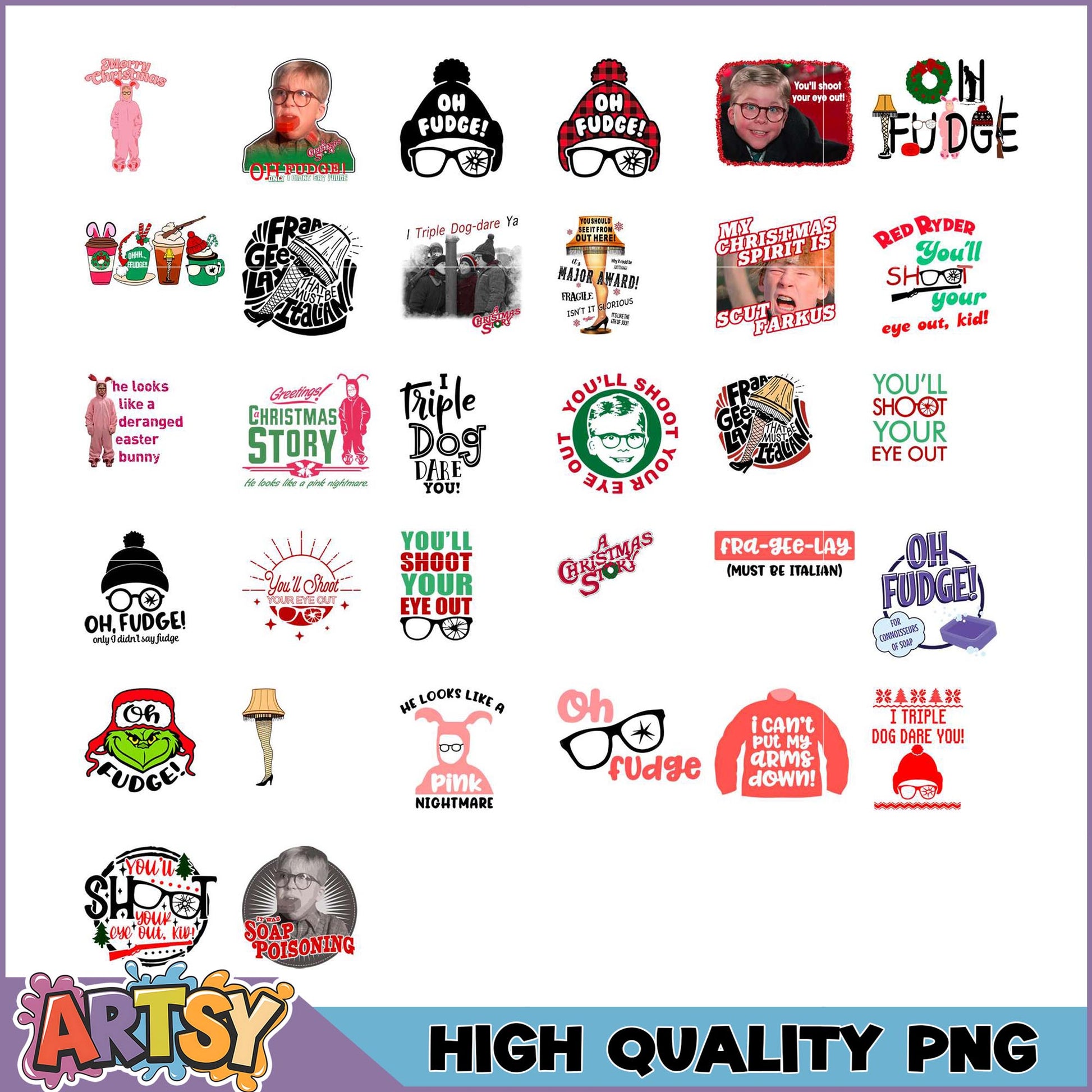 Christmas Story PNG Bundle High-Quality Images