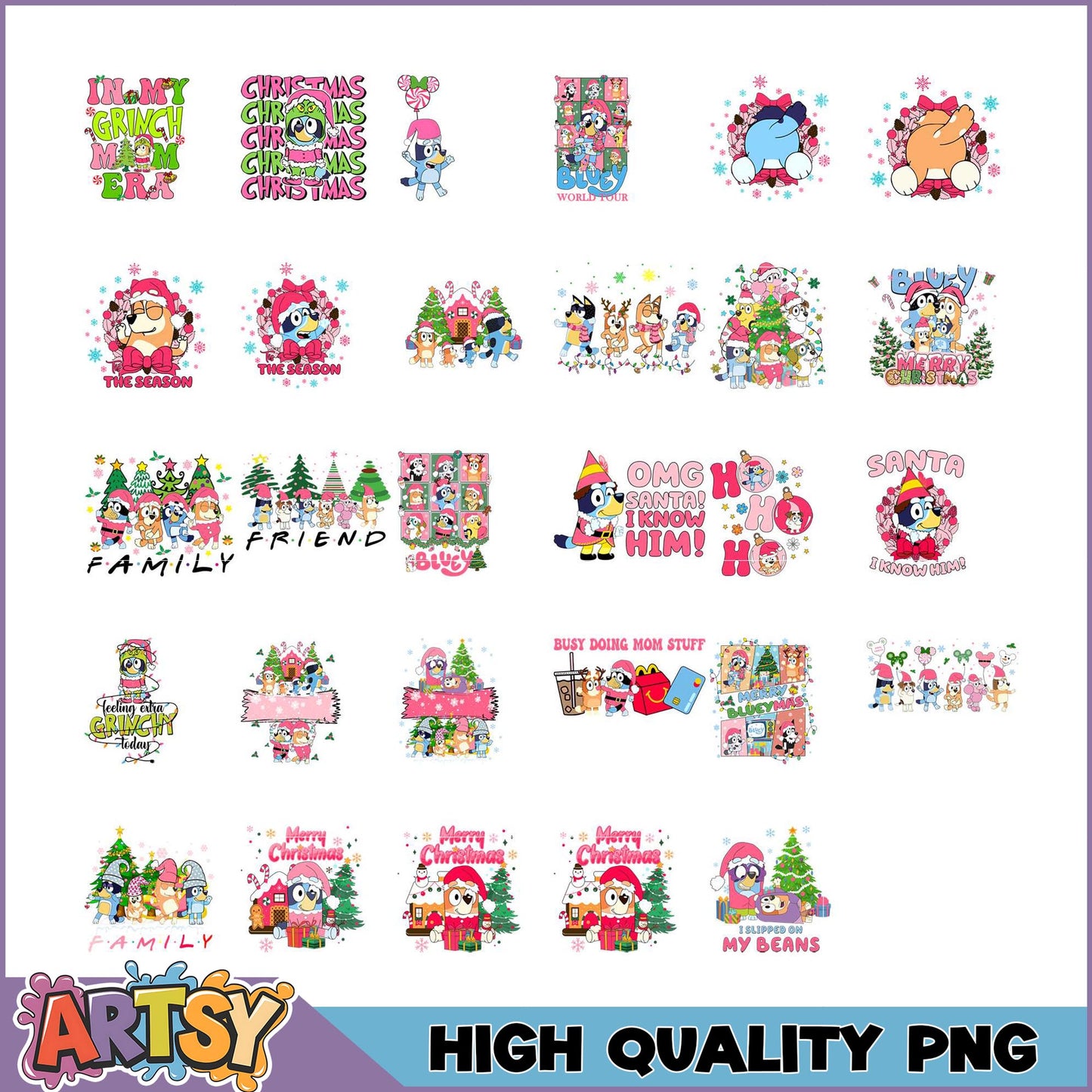 Christmas Themed Cute PNG Bundle for Holiday Fun