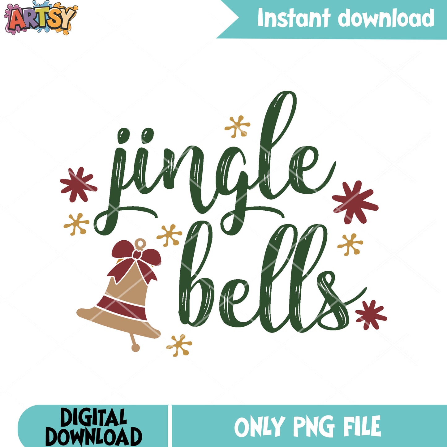 Christmas bell in the night png, merry christmas png, jingle bell png