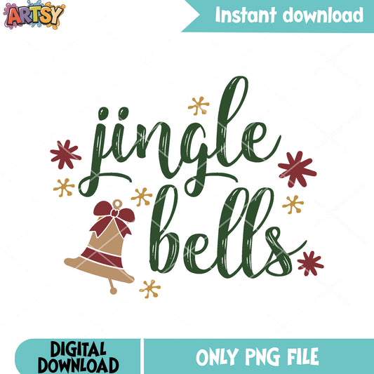 Christmas bell in the night png, merry christmas png, jingle bell png