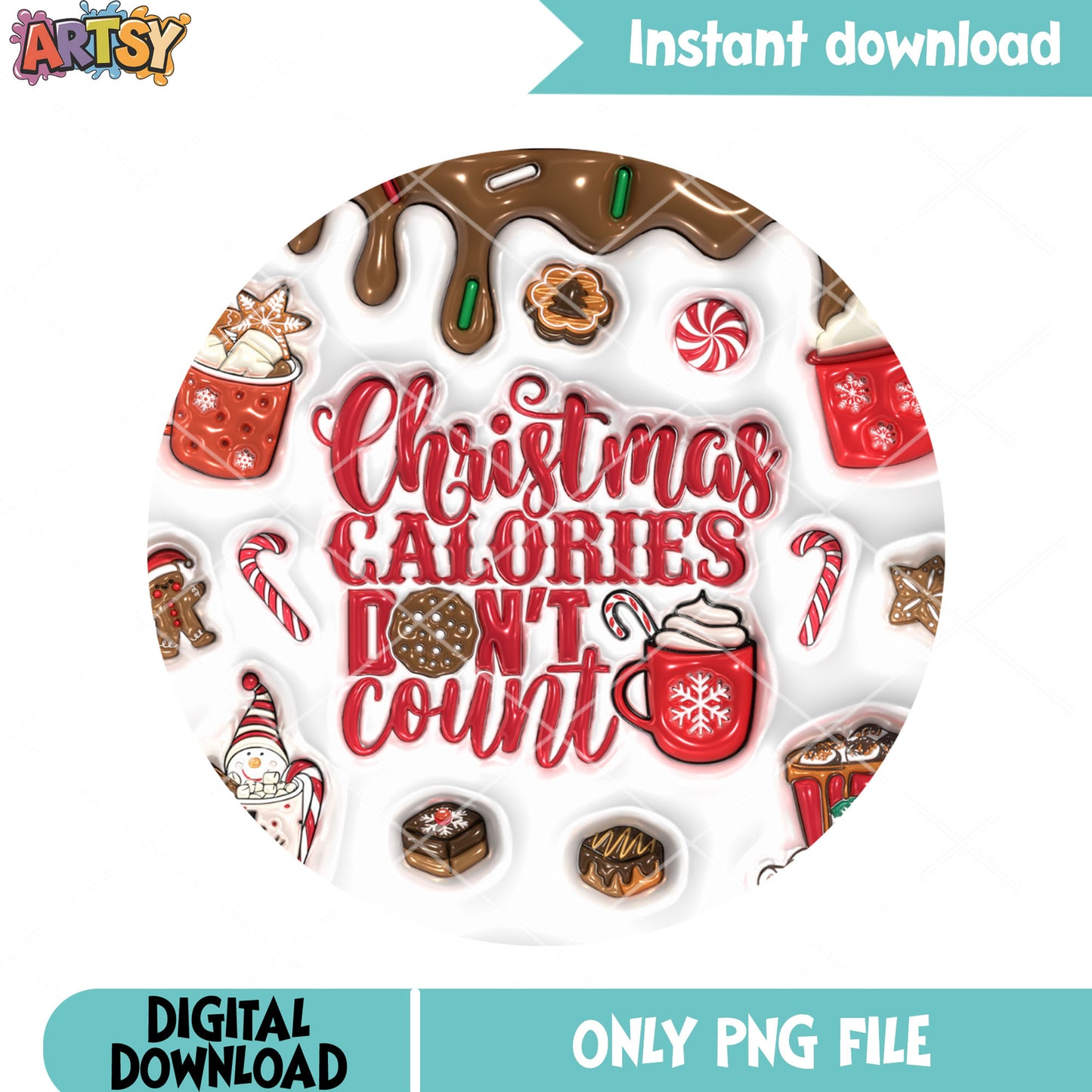Christmas calories dont png, sweets bakery png, funny holiday png - Copy - Copy