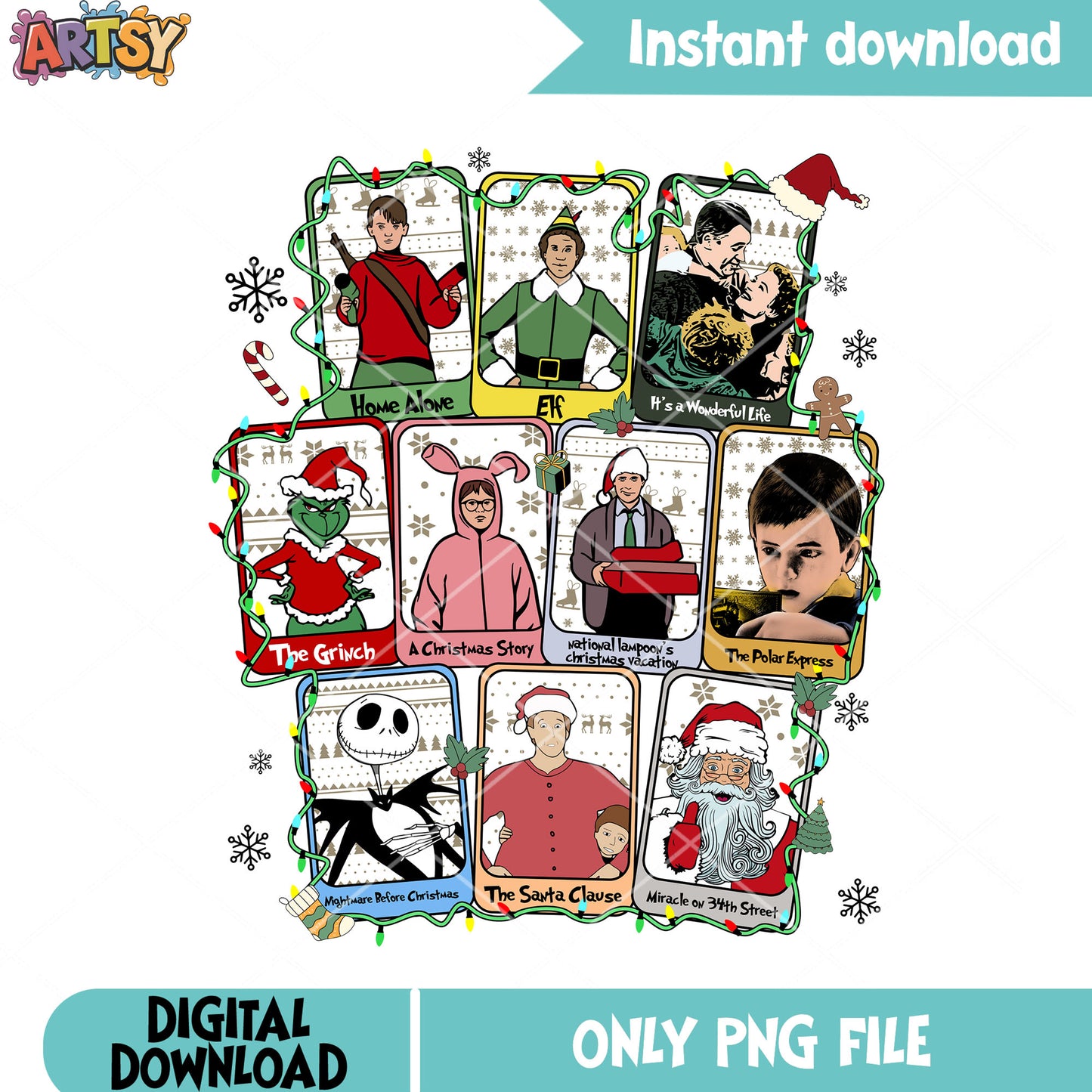Christmas charater movie png, jack skelington png, santa claus png
