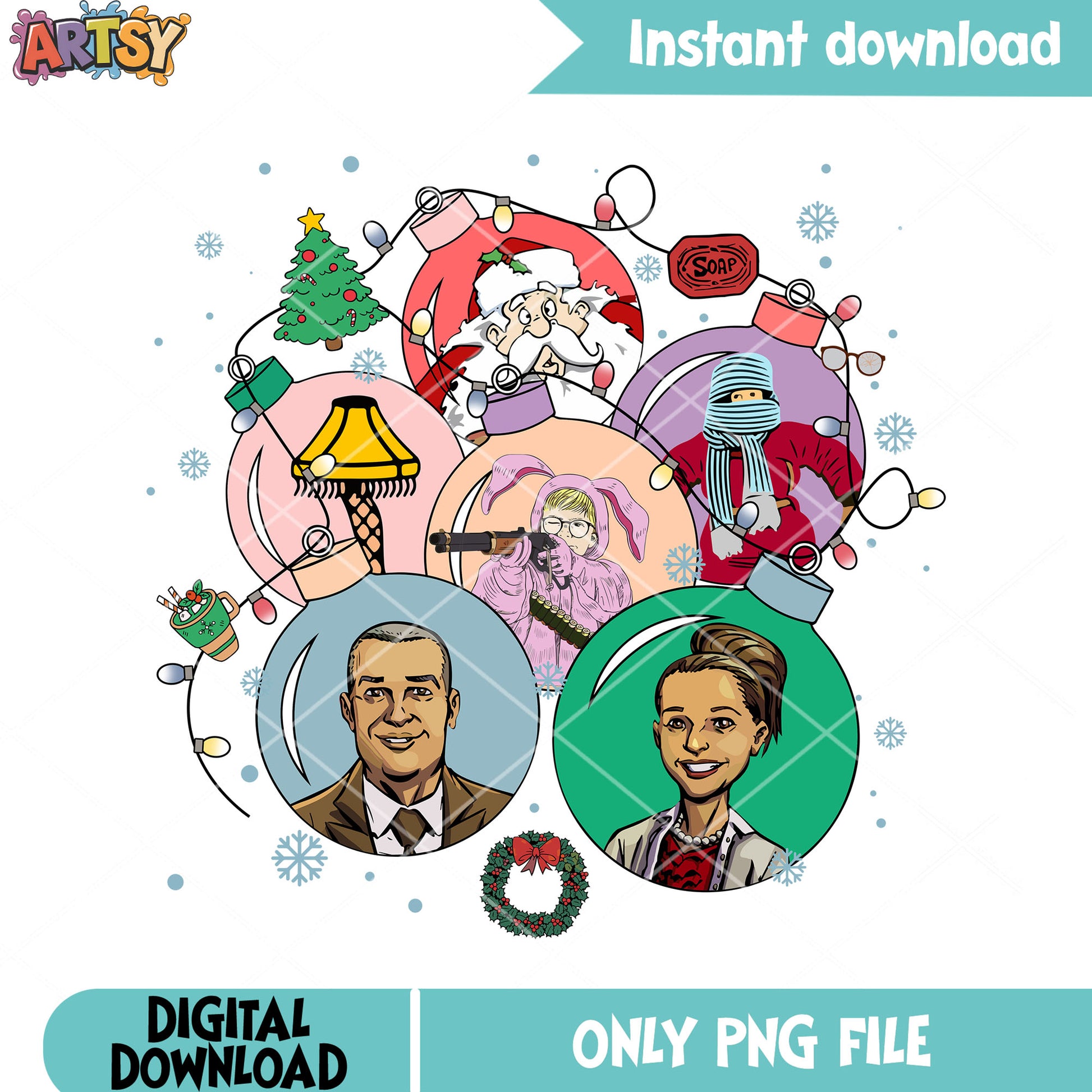 Christmas decore stringlight png, noel png, a christmas story png
