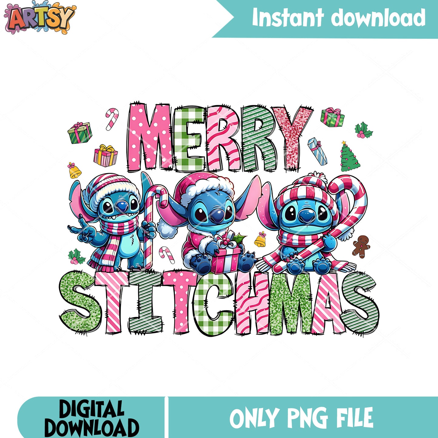 Christmas decor stitchmas png, merry christmas png, santa costume​ png