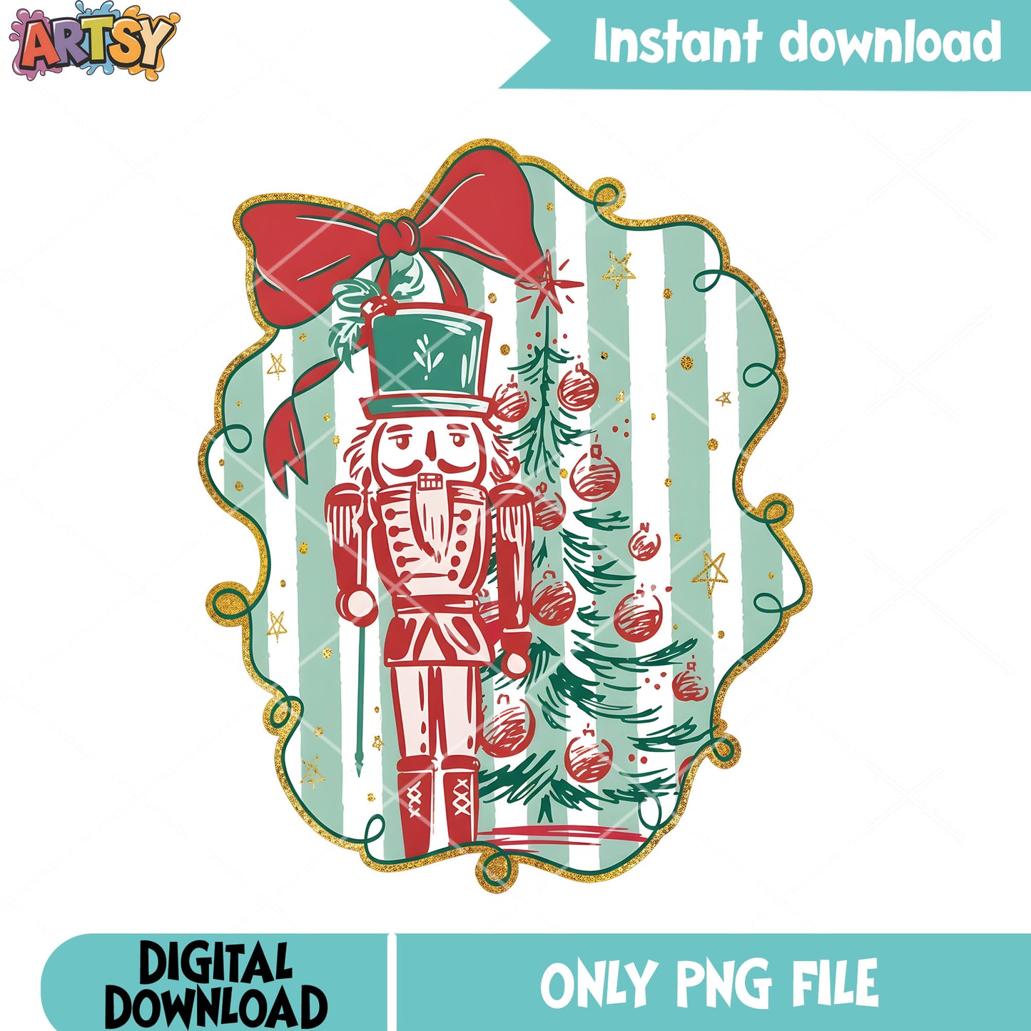 Christmas decor tree png, nutcracker png, merry christmas png