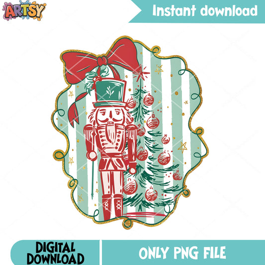 Christmas decor tree png, nutcracker png, merry christmas png