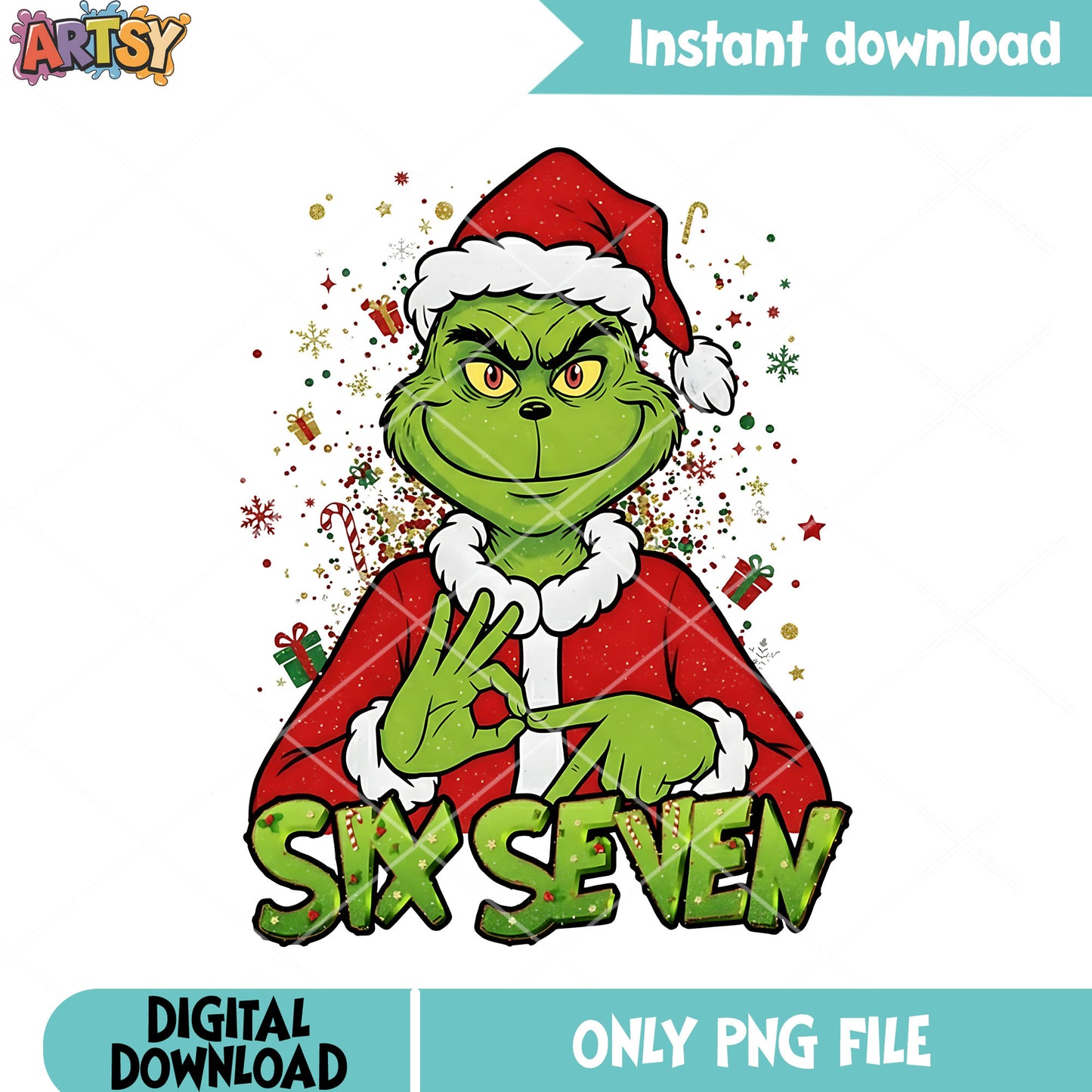 Christmas decor vibe png, the grinch png, santa costume png
