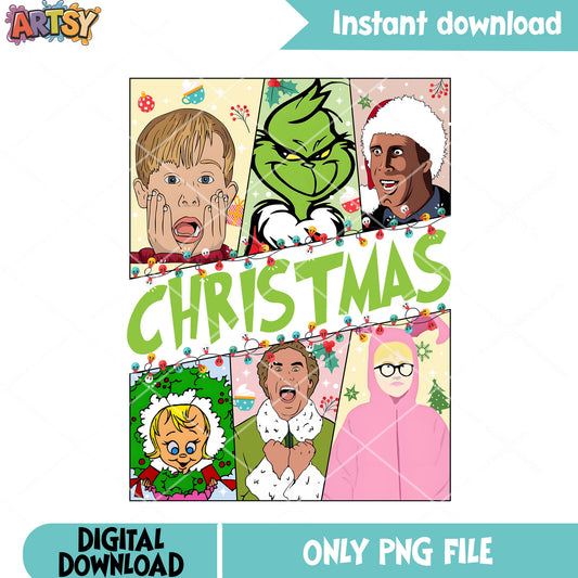 Christmas design poster png, buddy the elf png, cindy lou who png