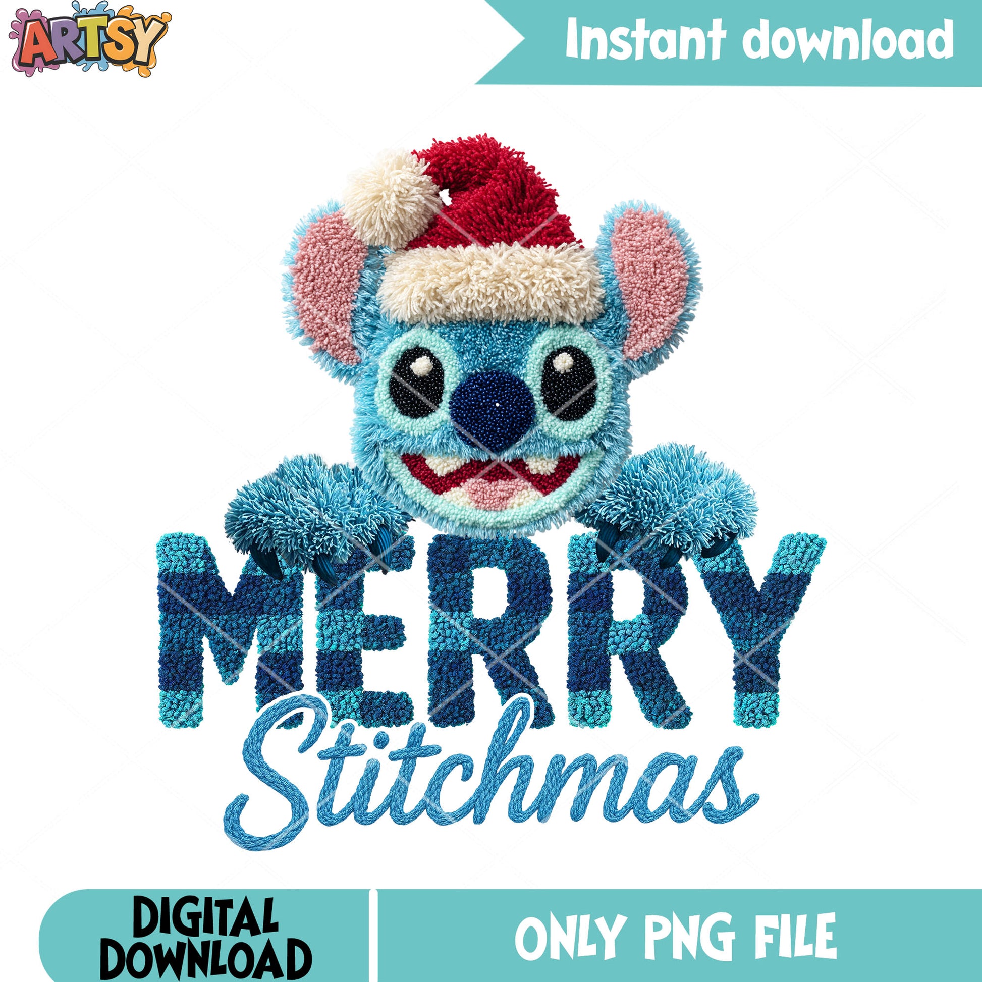 Christmas disney character png, merry christmas png, stitch png