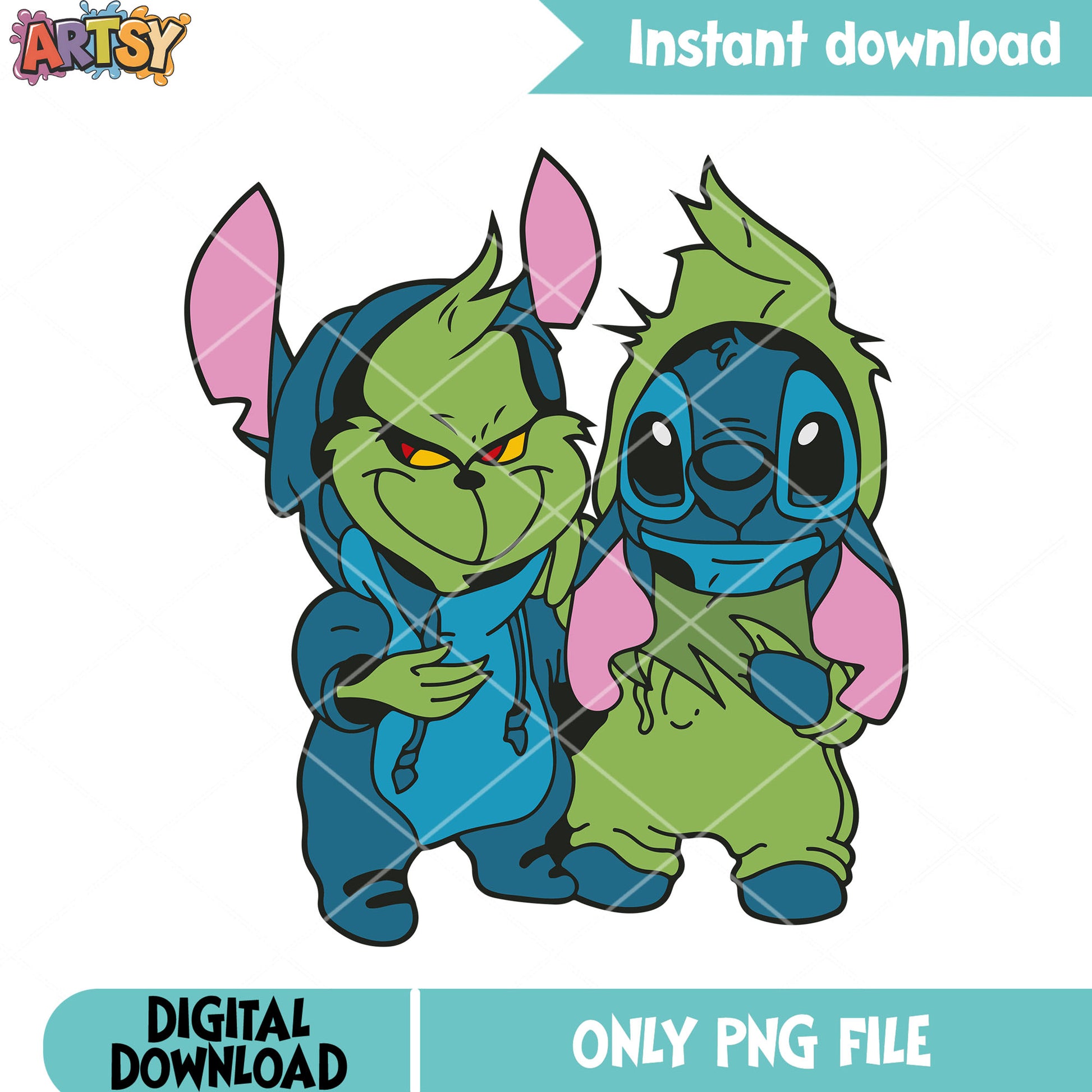 Christmas disney costume png, lilo and stitch png, merry christmas png