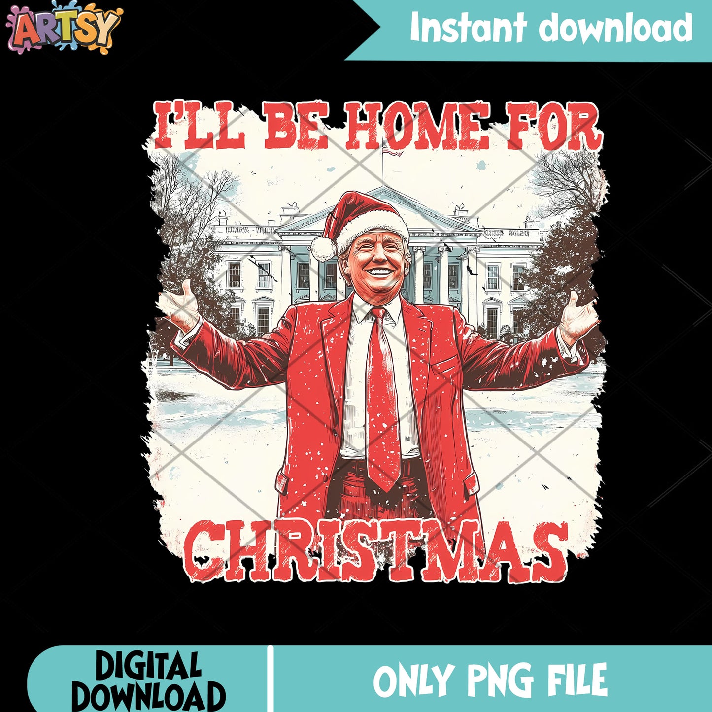 Christmas donald trump png, trump merry christmas png, santa png