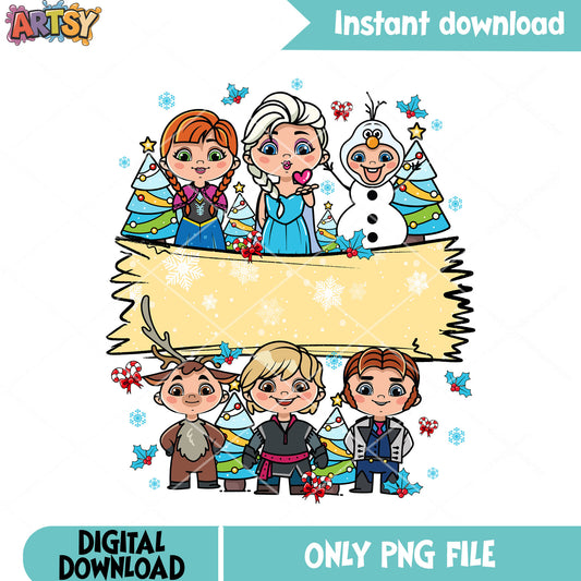 Christmas elsa poster png, merry xmas png, frozen 2 png