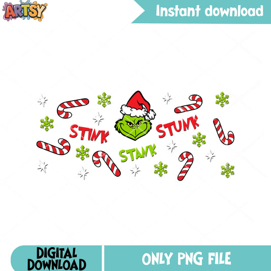 Christmas evil demon png, grinchmas png, merry christmas png