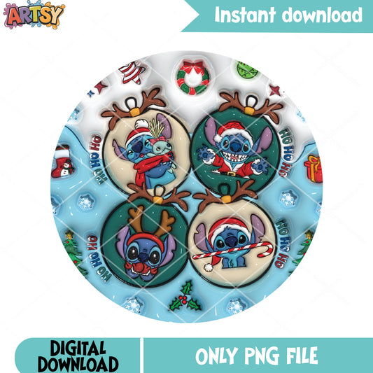 Christmas expressions blue png, bauble scrump png, cute blue alien png - Copy - Copy