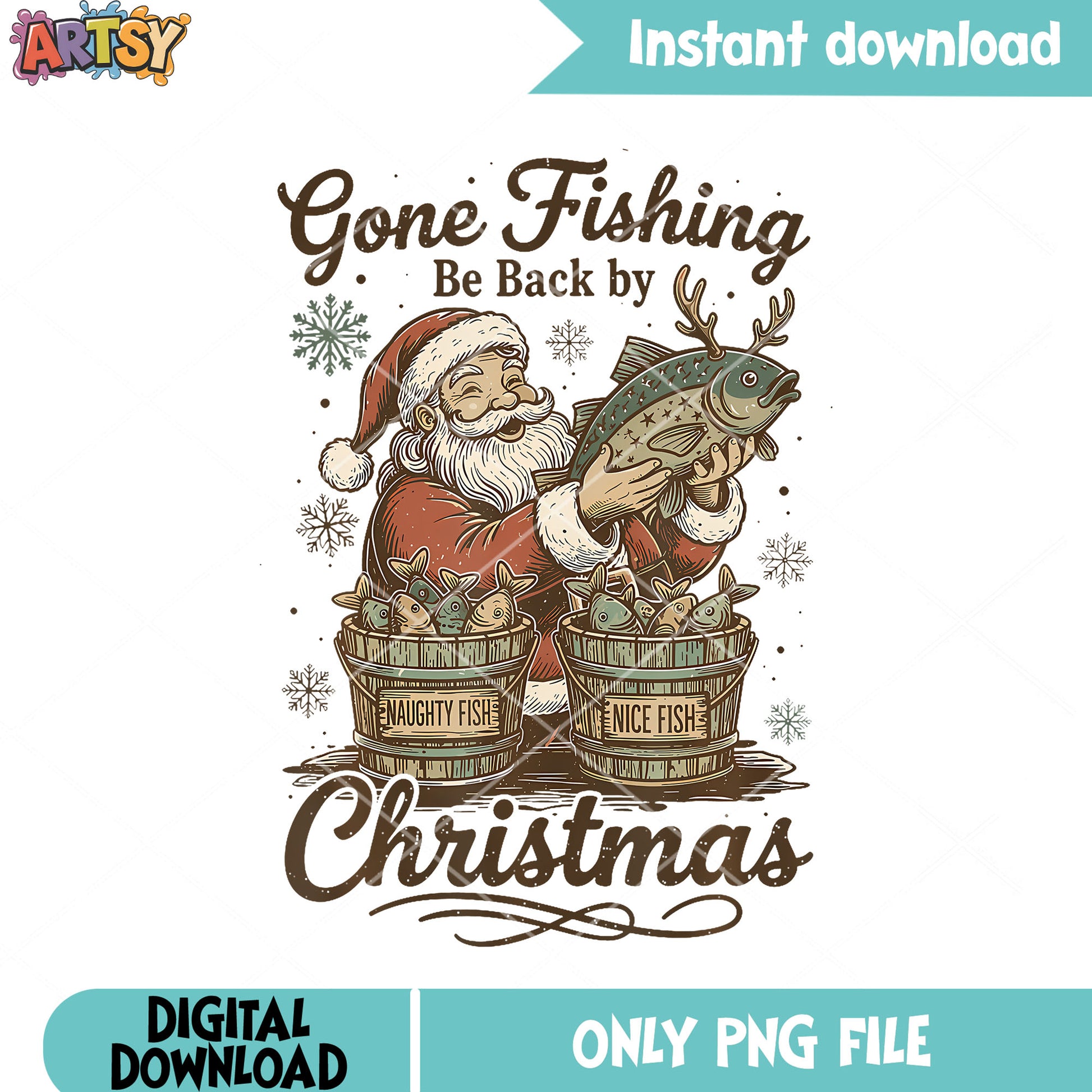 Christmas fishing by santa png, christmas png, merry christmas ​png