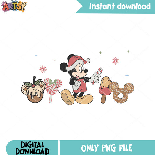 Christmas for mickey snack png, mickey mouse png, christmas snack png