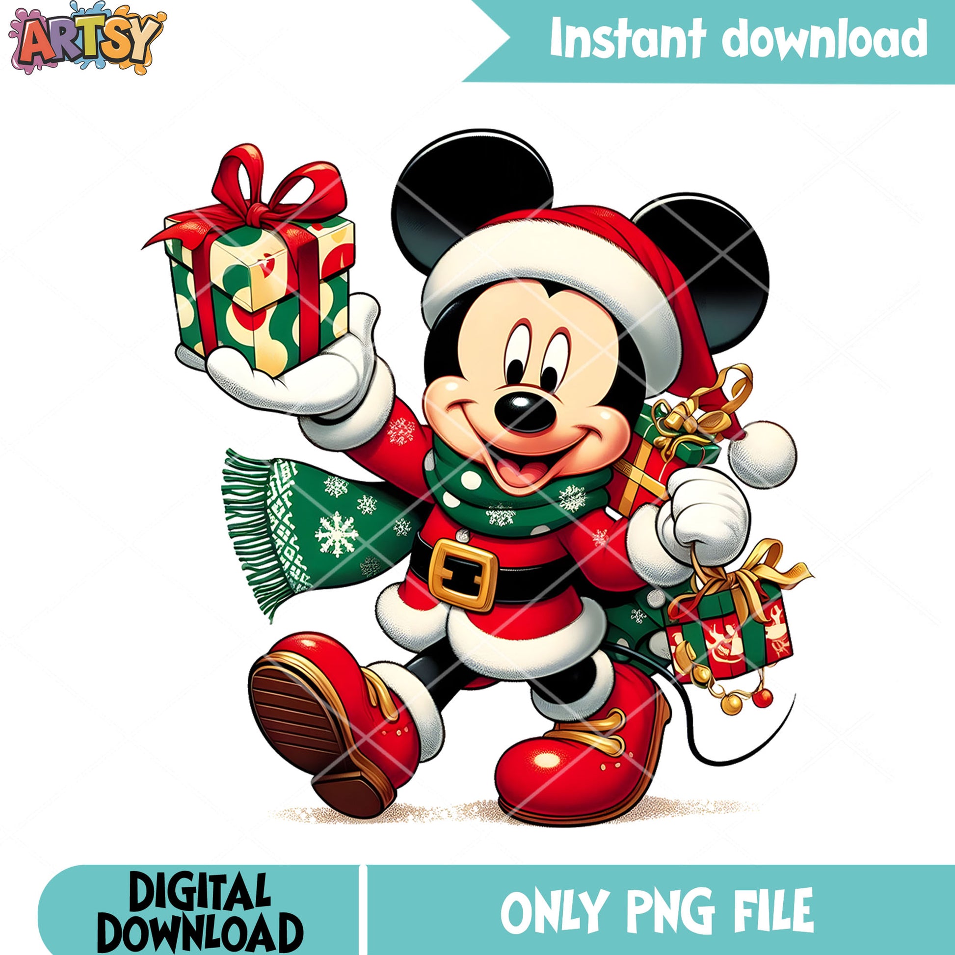 Christmas funny gifts mickey png, disney christmas png, mickey mouse png