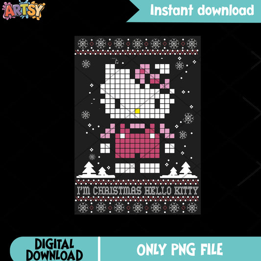 Christmas gifts for kids png, hello kitty png, christmas cards png