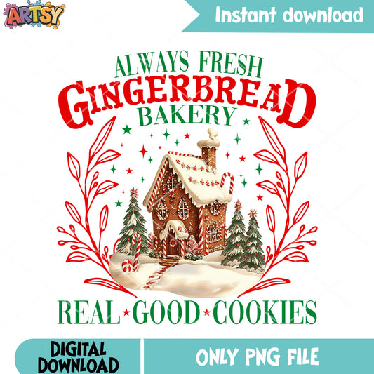 Christmas gingerbread house png, christmas snack png, christmas tree png