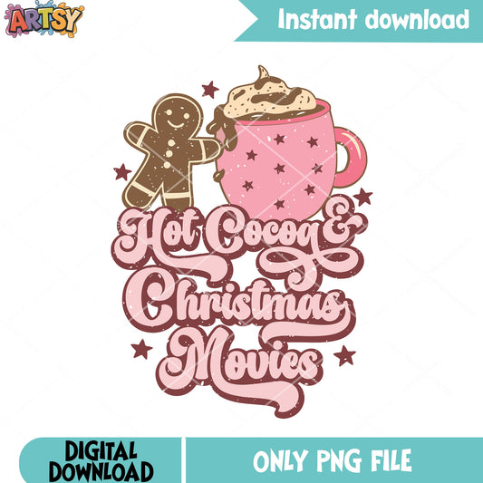Christmas hot cocoa png, Gingerbread man png, xmas decorations png