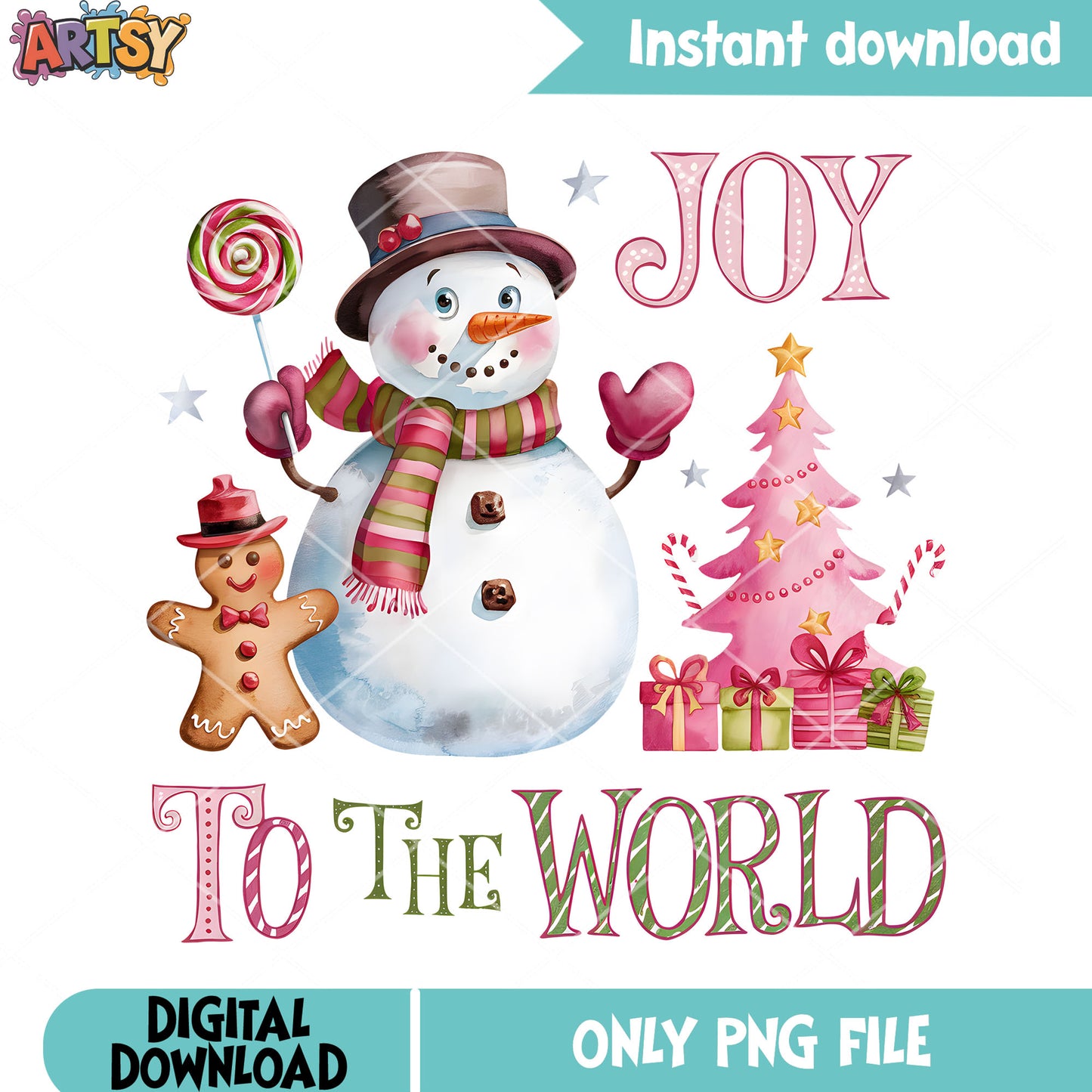 Christmas is joy for the world png, noel png, christmas snowman png