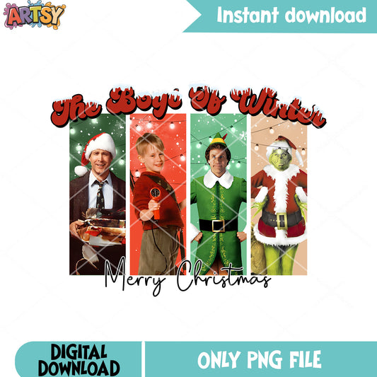 Christmas is ready for boys png, the grinch png, christmas movie png