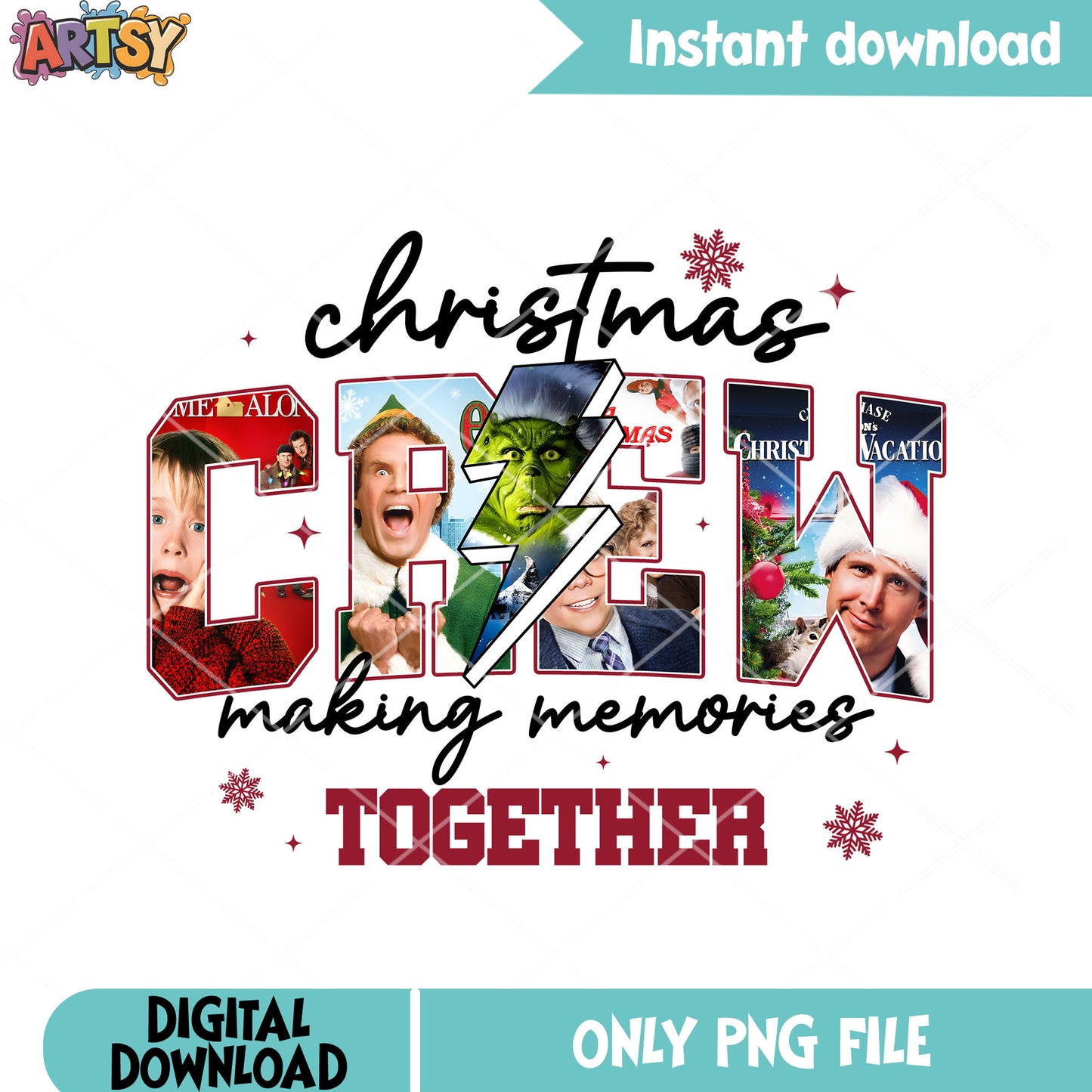 Christmas making memories together png, grinch png, christmas gifts png