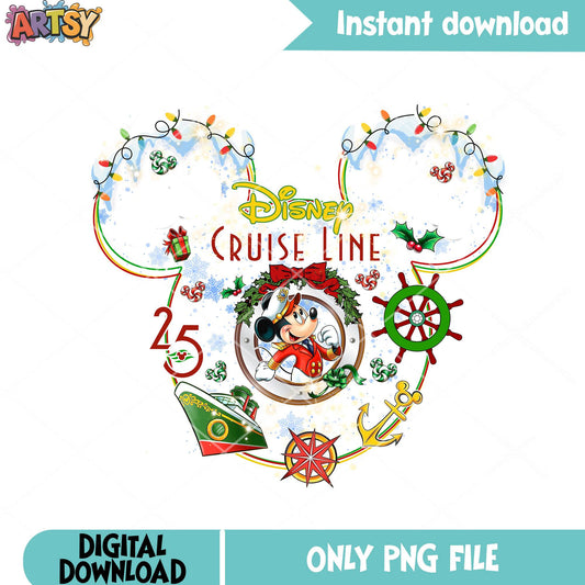 Christmas mickey cruise disney png, disney trip png, mickey mouse png