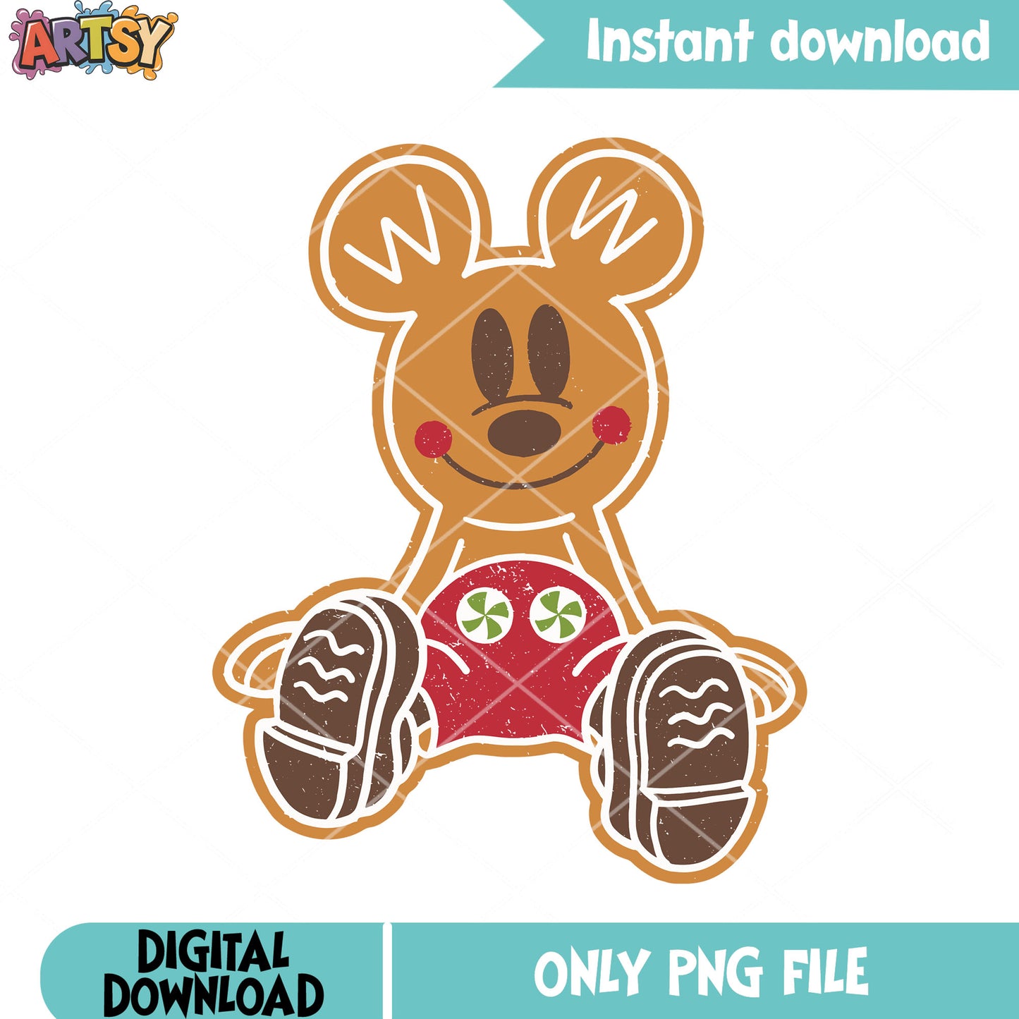 Christmas mickey snack png, mickey mouse png, mickey and friends png