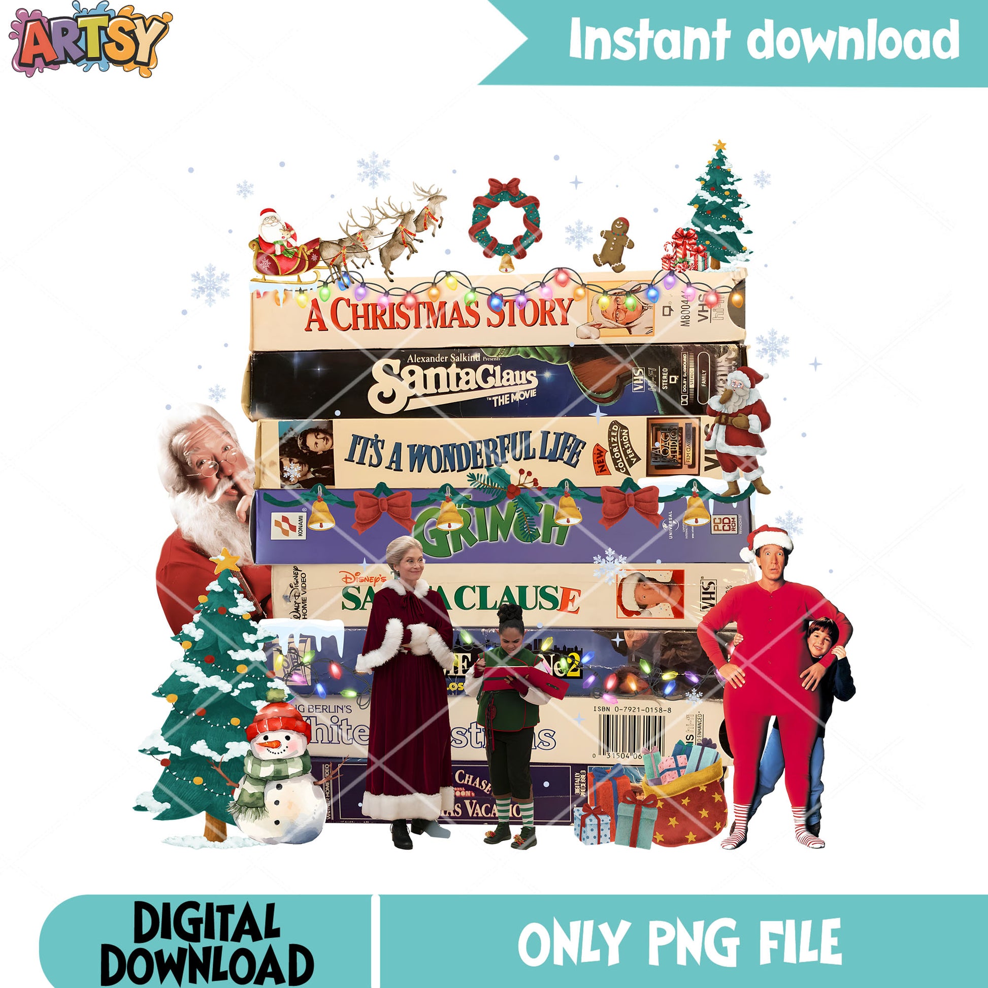 Christmas movie casstte png, a christmas story png, christmas cards png