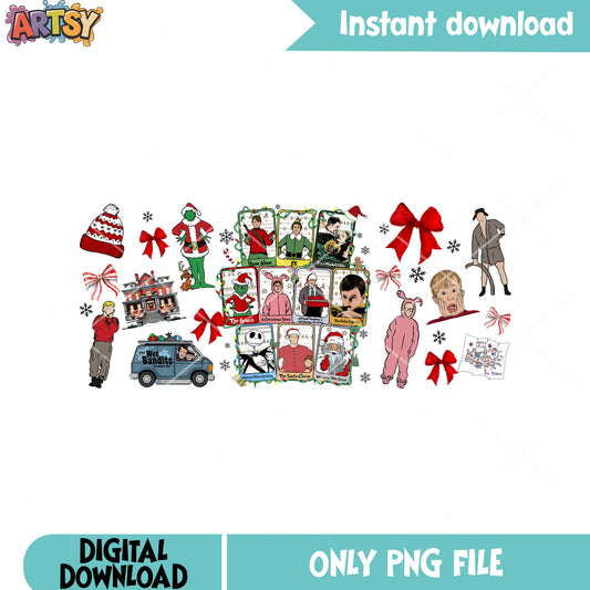 Christmas movie collection png, the grinch png, santa claus png