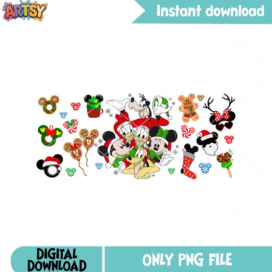 Christmas movie mickey and friends png, xmas png, minnie mouse png