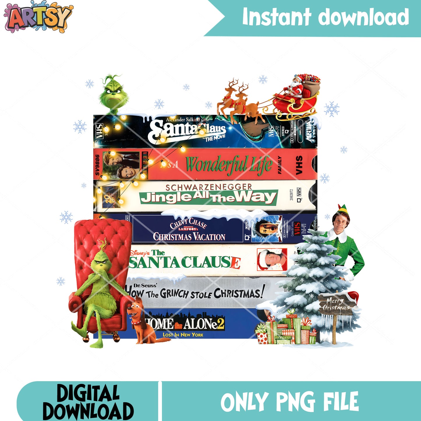 Christmas movie nights png, merry christmas png, a christmas story png