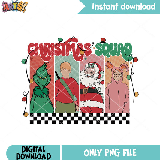 Christmas movie squad png, the grinch png, a christmas story png