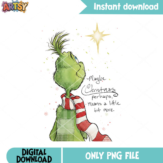 Christmas night for grinch png, merry Christmas png, starry night png